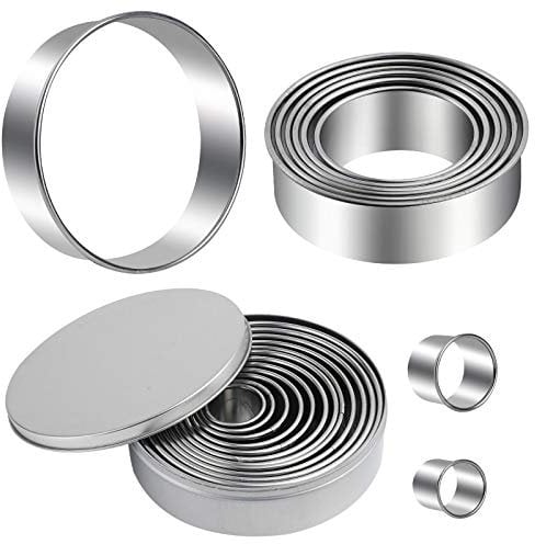 Lot de 12 emporte-pièces ronds en acier inoxydable pour pâtisserie et donuts