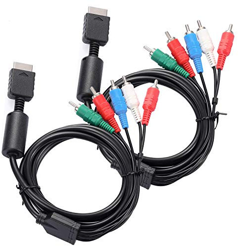 Young4us Paquete de 2 cables AV de componentes HD para PS3 PS2 y Slim, accesorios de conexión de componentes de consola de juegos, cable AV (1,83 m)