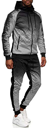 C-IN-C Herren Jogginganzug Barockmuster Sportanzug für Männer Trainingsanzug Laufanzug Gym Freizeitanzug Modell (DE/NL/SE/PL, Alphanumerisch, S, Regular, Regular, 287(Grau))
