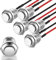 Gebildet 5Stücke Wasserdichte Drucktaster Momentanen Edelstahl Taster EIN Aus 12mm 2A/12V/24V/125V/250V mit Draht (Hervorstehend)