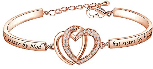 MYSOMY Not Sister by Blood but Sister by Heart Armband Best Friends Geschenke für Schwiegerschwester Seele Schwester Geschenke Unbiologische Schwester Geschenke, Messing