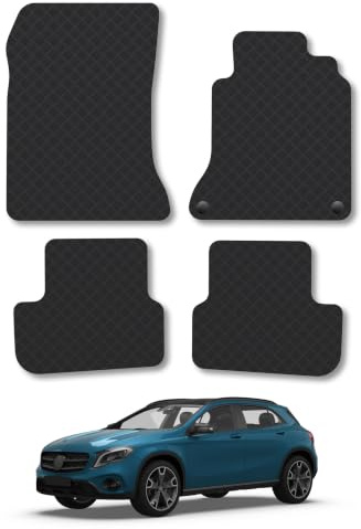 Mercedes GLA (2014-2020) 3mm Rubber Car Mats | Tailored Fit Durable Floor Mats Full Coverage Protection Waterproof Accessories Easy Clean Anti Slip Made in the UK