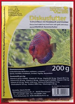 Fischfutter Frostfutter Diskusfutter SV2000 – 5×200 g Tafeln – Knoblauch & Zwiebel – Premium Diskusfutter