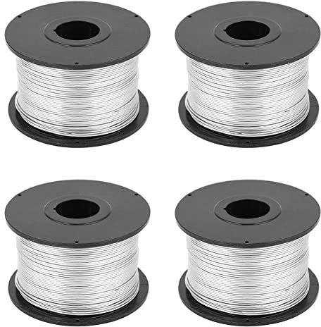 Alambre de Amarre de Armadura, 4 Piezas 110 m 0,8 mm Maquina de Atar Alambre, Bobina de Alambre de Amarre de Barra de Refuerzo de Acero, para la Máquina de Amarre de Armadura Automática