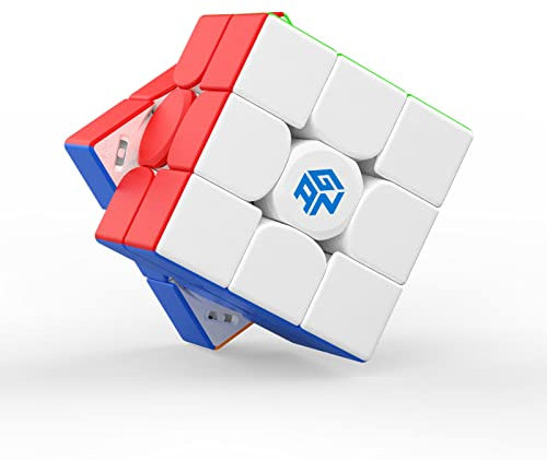 GAN 12 M Leap Frosted, 3x3 stickerloser Speedcube Gans 356 Magisches Puzzle Würfel Spielzeug 2021 Flaggschiff (Primary Internal/Weißes Innenleben)