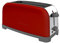 Taurus Vintage Single Red - Tostador, 850W, 6 niveles de tostado, una ranura extra larga de anchura variable, funciones: stop y descongelar, sistema auto centrado, acero inoxidable