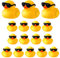Luter Gummi Enten, 16 St Bad Eenten Spielzeug Sonnenbrillen Ente Float and Squeak Gummi Enten für Baden Cute Yellow Badeente für Babyparty Geburtstags Party Zubehör