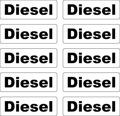 Stickerloveshop 10x Aufkleber Flüssigkeiten Kraftstoff Kennzeichnung Tankdeckel Kanister Auto Hinweis Brennstoffe AdBlue Benzin Gemisch Diesel Wasser Aspen Super (Diesel)