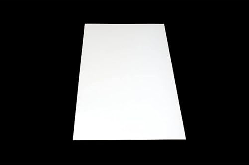 ABS Kunststoff Platte 1000x490mm Farbe Weiss in Stärken 1-2-3 und 4mm Einseitige Schutzfolie - A Qualität (4mm-100049-Weiss)