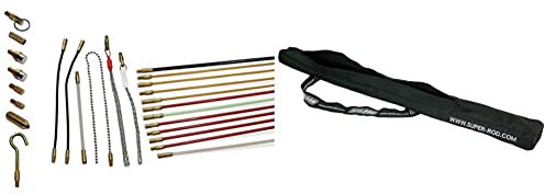 Super Rod CRSK12 12m 36ft Installation Kit with 13 Cable Handling Attachments & SRBAG Cable Puller