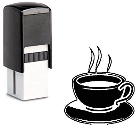 Bonuskartenstempel mit Motiv Teetasse Tee Tea Stempel inkl. Stempelkissen Bonusstempel für Bonuskarte Rabattkarten Kundenkarte 10 x 10 mm