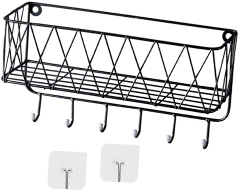 Cabilock Badewannenarmatur Wandmontierter Mülleimer Zum Aufhängen Metalldrahtkorb Wandhalterung Brief- Schlüsselhalter Organizer Rustikale Bauernhausdekoration Für Küche Badezimmer Badewannenablage