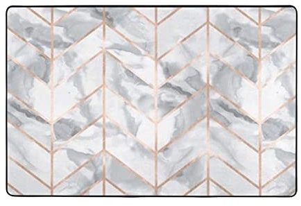 Rose Gold Marble Design Background Flannel Non Slip Floor Mat :: Living Room Office Coffee Table Absorbent Soft Touch Fine Fluff 72X48 Thick