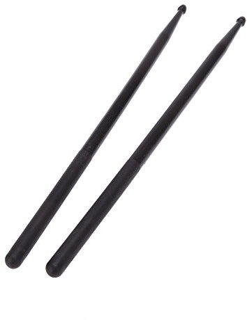 1 paire de de batterie professionnelles légères en nylon noir 5A pour tambour