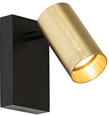 Qazqa jeana luxe - Applique murale avec interrupteur - 1 lumière - L 7.6 cm - Laiton - Moderne - éclairage intérieur - Salon I Chambre I Cuisine I Salle à manger
