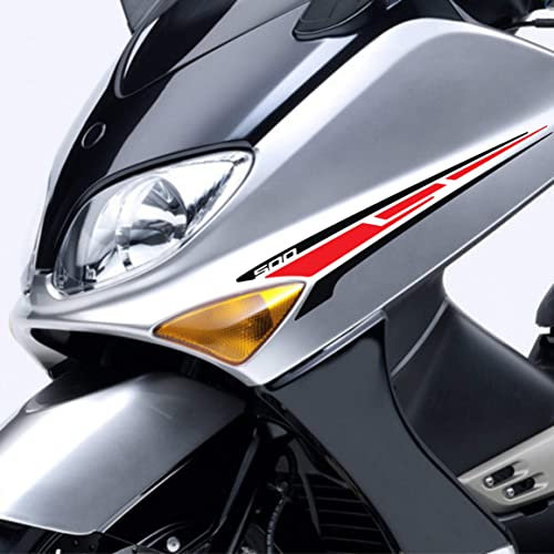 Kit 2 adesivi compatibili con YAMAHA TMAX 500 2004-2007 scooter T MAX stickers racing moto tuning cod.1820 (NERO_ROSSO)