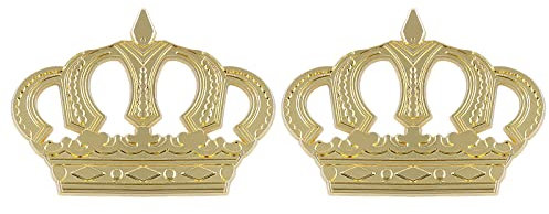 2 Stück Kronen-Embleme, Auto-Chrom-Kronen-Embleme, Auto-Abzeichen, Dekoration (groß, goldfarben)