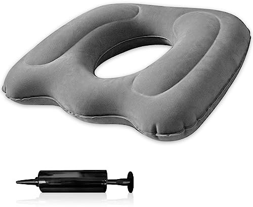 Udbrud Sitzkissen Orthopädisch, Hämorrhoiden Sitzkissen Orthopedic Pain Relief Pillow Mit Pumpe Ergonomischer Sitzring für Bürostuhl Auto Rollstuhl Pregnancy, Coccyx, Bed Sores, Post Natal, Sciatica