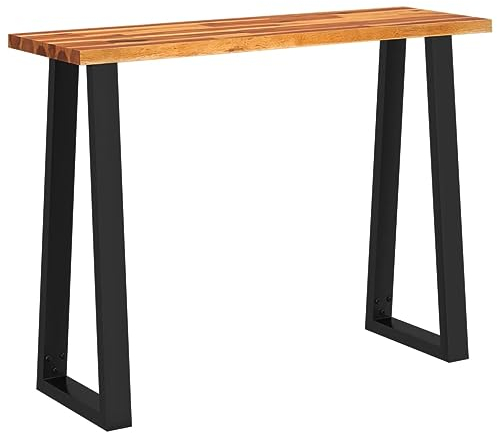 vidaXL Table Console à Live Edge 110x35x80 cm Bois d'acacia Solide, Table, Table d'appoint, Table de Couloir, Table d'entrée, Bout de canapé