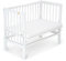FabiMax Baby Beistellbett Basic, stufenlos höhenverstellbar, Buche massiv weiß lackiert (Matratze Classic, Keine)