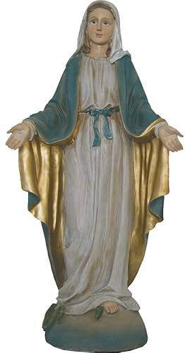 FADEDA Madonna Immaculata W/BL/Höhe:19 cm/handbemalt/detailgetreue Krippen Figuren - Weihnachten Tisch Dekoration Krippe Zubehör