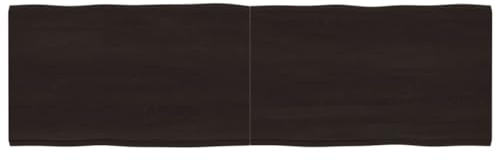 Hovothy Tischplatte 200x60x4 cm Tischplatte-Holz Gartentischplatte Echtholz Arbeitsplatte Massivholzplatte Ersatztischplatte für Tisch Esstisch Couchtisch Massives Eichenholz mit dunkler Oberfläche