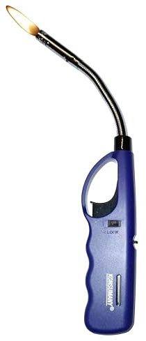 1 Stück KONSUMANY Stabfeuerzeug biegsam flexibel Gas Feuerzeug 26,5cm Lang Nachfüllbar (1x Blau)
