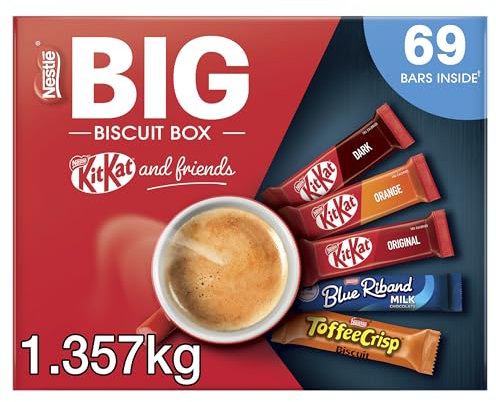 Nestle Kitkat and Friends Große Keksbox, 69 x Schokoladenkeksriegel, KitKat, Blue Riband, Toffee Crisp, Schokoladenbox, 1,357 kg