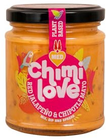 Chimilove Red Jalapeño & Chipotle Mayonnaise Plant-Based South American Sauce - A Harmonious Blend of Creamy Smokiness and Spicy Kick from Red Jalapenos and Aji Chilies. 190ml
