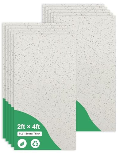 Gigrwiin 2ft x 4ft Printed Pro Ceiling Tiles - PVC Ceiling Panel 24 x 48in – Waterproof, Washable and Fire-Rated - High-Grade PVC to Prevent Breakage-Cover 80 Sq. Ft-Package of 10 Tiles