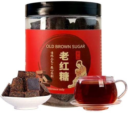 Roter Rohrzucker 250g Zuckerrohrtee Handgemachte Zuckerwürfel | Sucre Brun mit knusprigen Backdesserts, Zuckerwürfeln für Getränke, Suppen, Mahlpulver, Siruptee machen