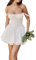 Fexofao Women's Milkmaid Dress Corset Mini Coquette Dress Sleeveless Square Neck Tie-up Front Short Tank Casual A-line Dress (White, S)