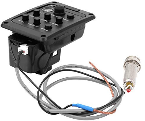 SPYMINNPOO Micro de Guitare, Micro de Guitare avec Mélange de Microphone, égaliseur de Préampli Double Mode, Accessoires de Guitare Piézoélectrique