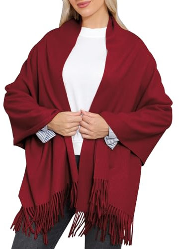 WELROG Kaschmir Schal Damen mit Quasten Weiche Großer Winterschal für Damen 200 * 70cm