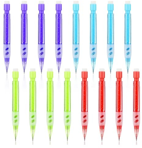 Inkoby Lot de 16 mini porte-mines pour enfants, 16 crayons automatiques pour l'écriture, le dessin