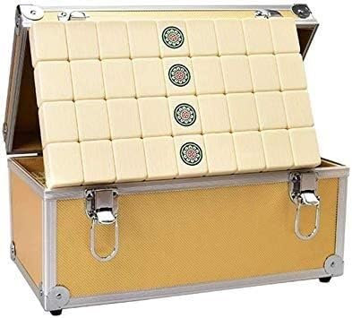 HGOuhK Coffret de Jeu de Mahjong Complet, Accessoires de Production, for Jeu de Style Chinois Ensemble de Jeu Mahjong(Beige,XL)