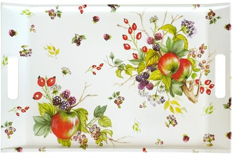 Lashuma Küchentablett groß 54x35 cm, Tablett rechteckig für die Küche, Druck: Brombeeren