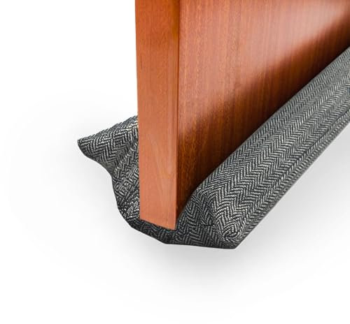 Double porte - Joint en tissu pour portes et fenêtres réglable entre 80-90 cm - Réutilisable et lavable - Isolant acoustique, froid, vent, lumière, poussière, pollen, insectes