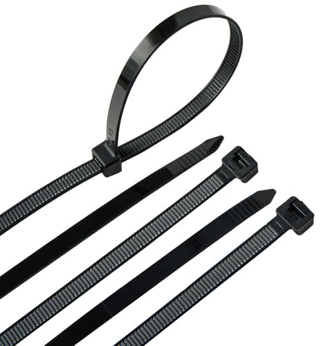 yongyongbuy Kabelbinder Schwarz 300 mm x 7,6 mm, UV-Beständig, Hitzebeständig, 100 Stück, 75KG Zugfestigkeit