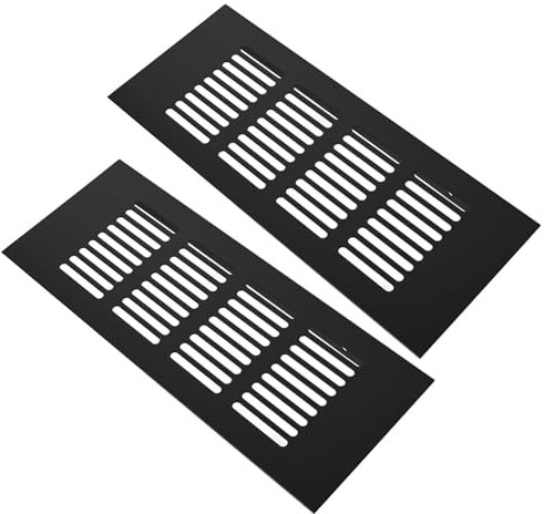 Hemobllo 2piezas Rejilla De Ventilación De Aluminio Para Armarios y Diseño Ventilación y Decorativa Color Negro