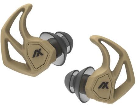 AXIL X30i Ohrstöpsel zur Geräuschreduzierung, Wüstenbraun, Gehörschutz für Konzerte, Live-Events, Schießen, Sport, 25 dB wiederverwendbare Schaumstoff- und Silikon-Ohrstöpsel mit Tragetasche