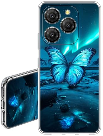 JEZSTHAI Handyhülle Kompatibel mit Blackview Shark 9 Hülle Silikon Dünn Weiche Fallschutz Stoßfeste Kratzfeste Durchsichtige TPU Schutzhülle mit Aesthetic Muster Schmetterling