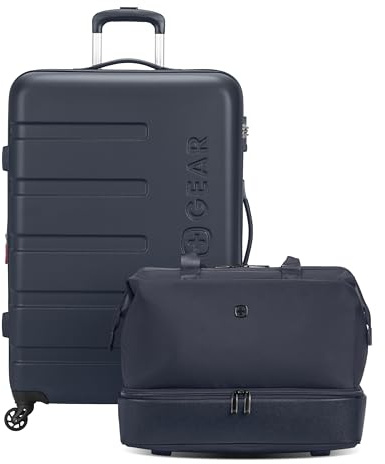 SwissGear 7366 Hardside Expandable Luggage with Spinner Wheels, Navy, 2-Piece Set (19/27), 7366 Hardside Expandable Luggage with Spinner Wheels