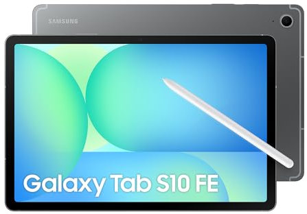 Samsung Galaxy Tab S10 FE 5G 256GB, Tablet Android + S Pen, Galaxy AI, 8GB RAM, Pantalla de 10,9, Batería de Larga Duración, Gris, Garantía del Fabricante 3 Años + 1 Año Extra