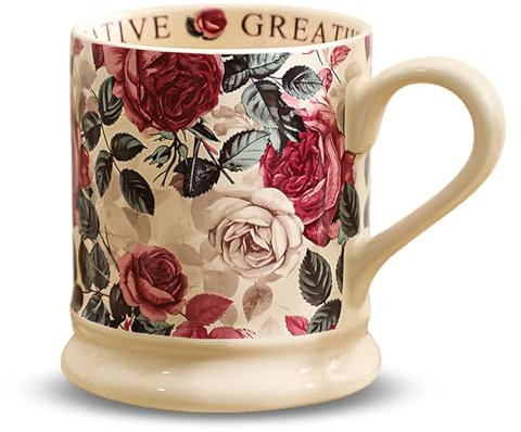 Oriental riverkit Tasse à Café en céramique, 380 ml Rétro Tasse à thé, Motif floral Classique, Grandes Tasses en Céramique, Tasses à Chocolat Chaud pour Cappuccino, Espresso ou Thé (rouge)