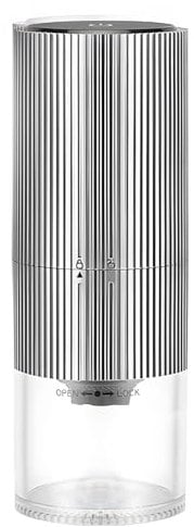 HB-987M Premium Coffee Grinder with ABS Stainless Steel 420 CNC & Ceramic Core, 25g Bean Capacity, 110ml Powder Container, 7.4V 1250mAh Battery, Black/Silver Options