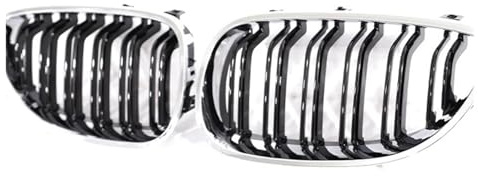 Hochglanz Schwarz Front Grill Für E60 E61 2004-2009 Niere Kühlergrill Chrom Carbon Matt M Farbe Grill Kühlergrill(Chrome Black)