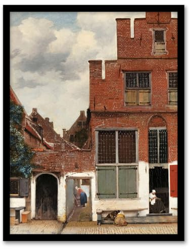 Artery8 Johannes Vermeer The Little Street Facades Framed Wall Art Print Home Décor A3