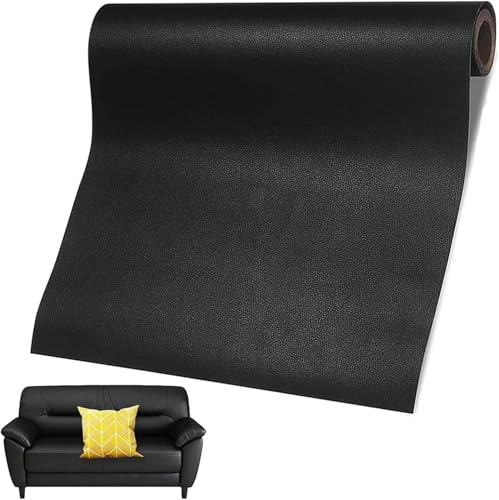 MemoireForm Leather Repair Patch, 24 x 54 Inch, Self Adhesive Leather Repair Tape, Large Vinyl Patch Kit, Vinyl Repair Tape, for Couches, Car Seats, Chairs, Furniture (Black)