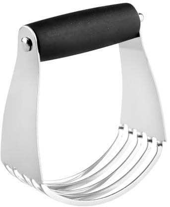 Wellrun Pastry Cutter,Dough Blender with Non-Slip Handle 5 Blades | Stainless Steel,Comfort Grip,Dishwasher Safe,Rust Resistant,11.4x9.8x4.5cm,For Baking,Masher Use,Versatile Kitchen Tool